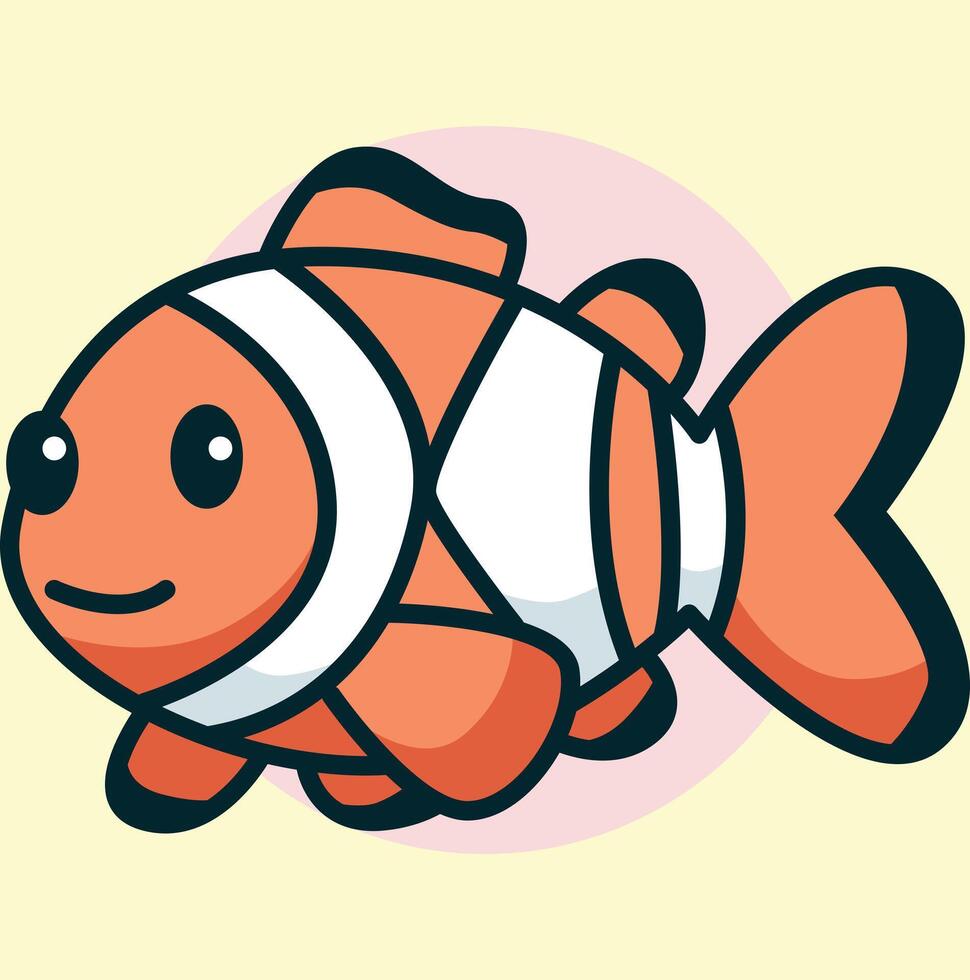 Clown fish under sea animal vector