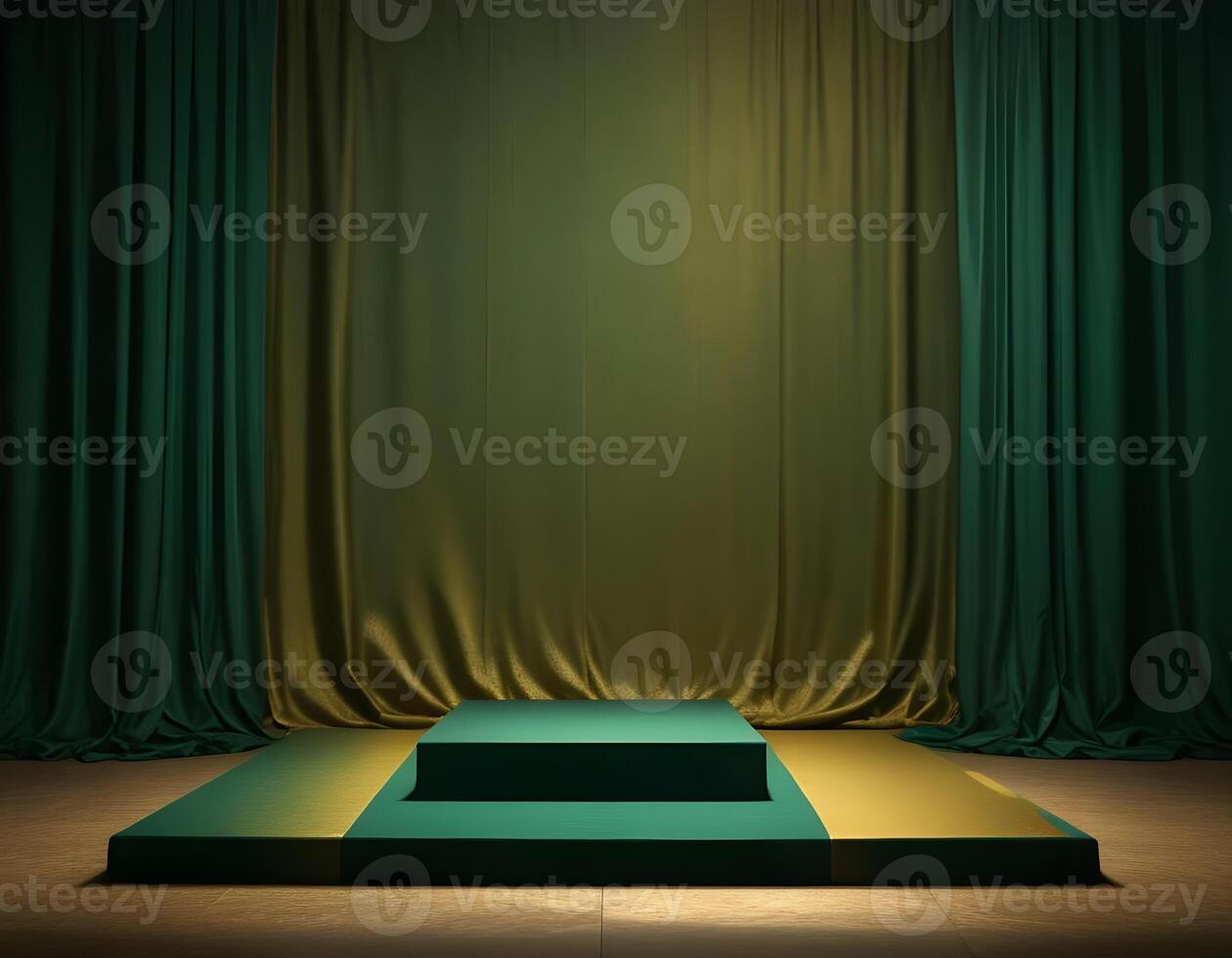 fabric on display pedestal Podium for luxury product showcase. Product podium background photo