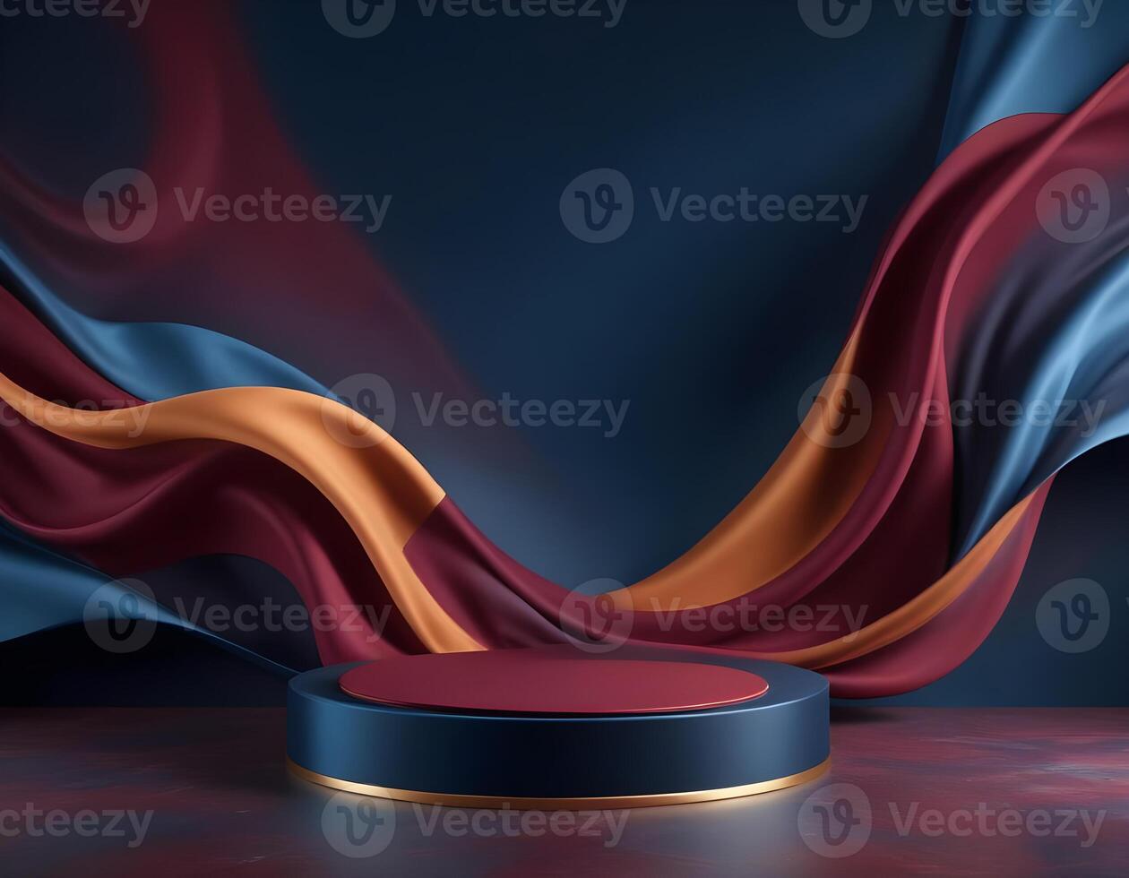 fabric on display pedestal Podium for luxury product showcase. Product podium background photo