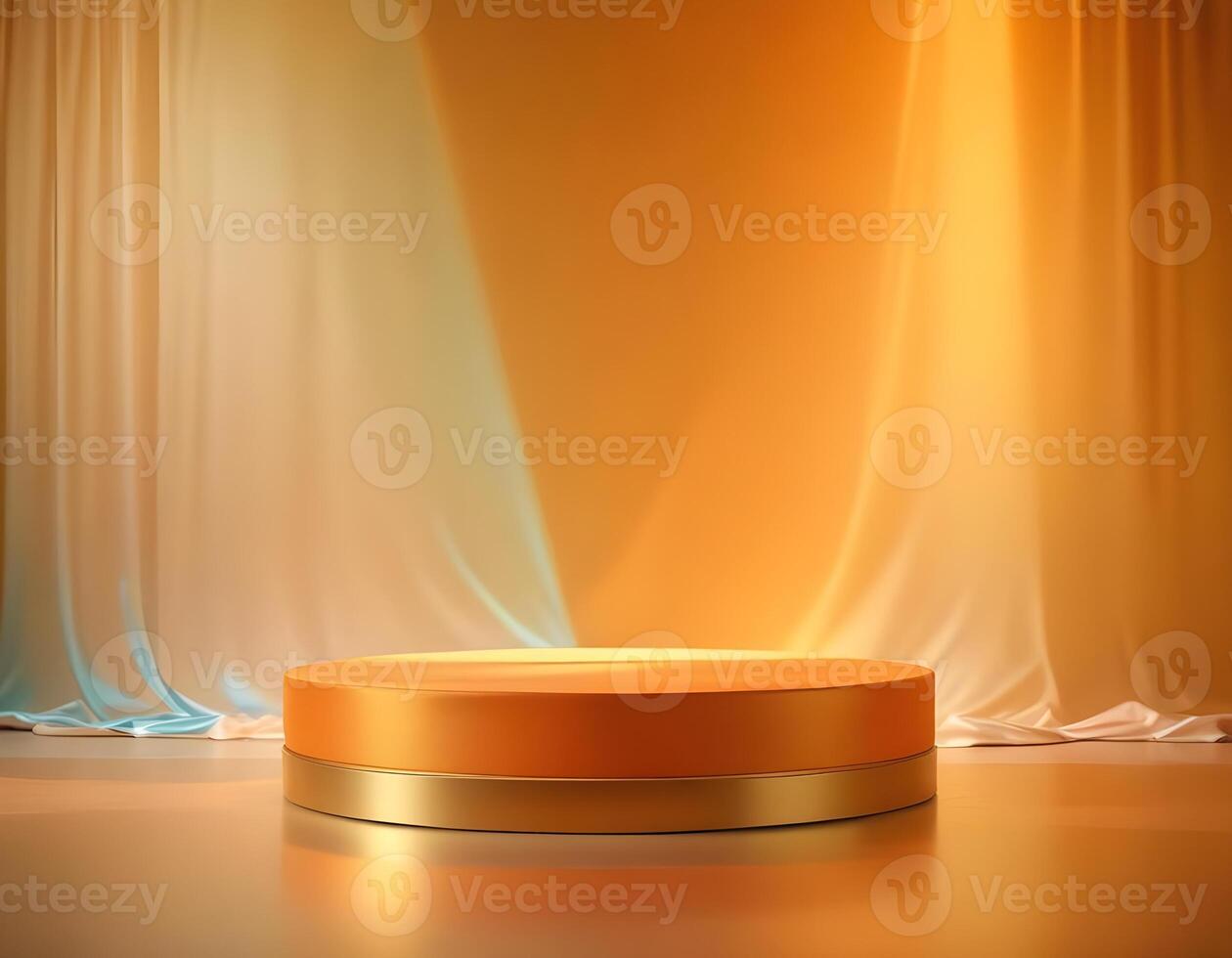 fabric on display pedestal Podium for luxury product showcase. Product podium background photo