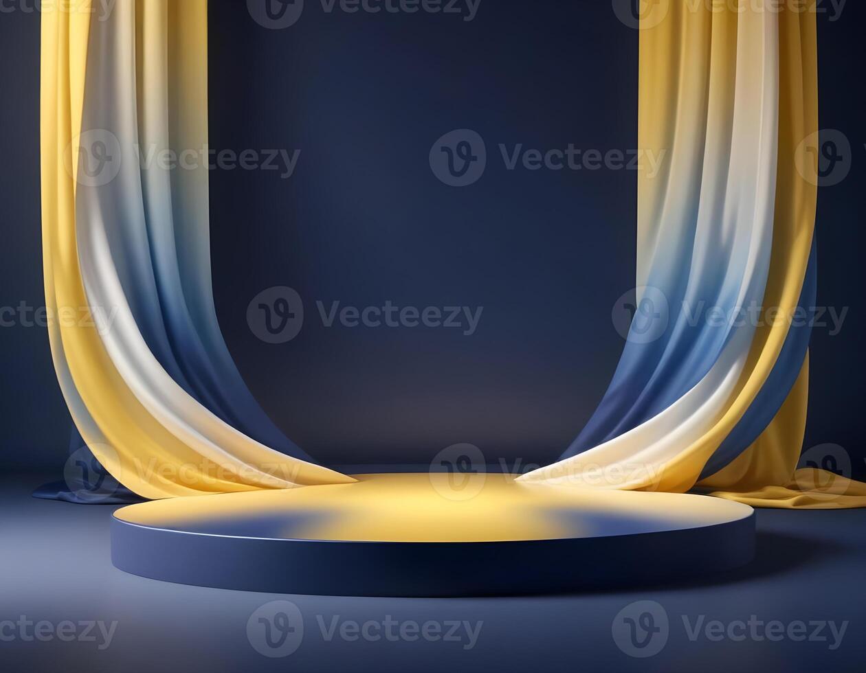 fabric on display pedestal Podium for luxury product showcase. Product podium background photo