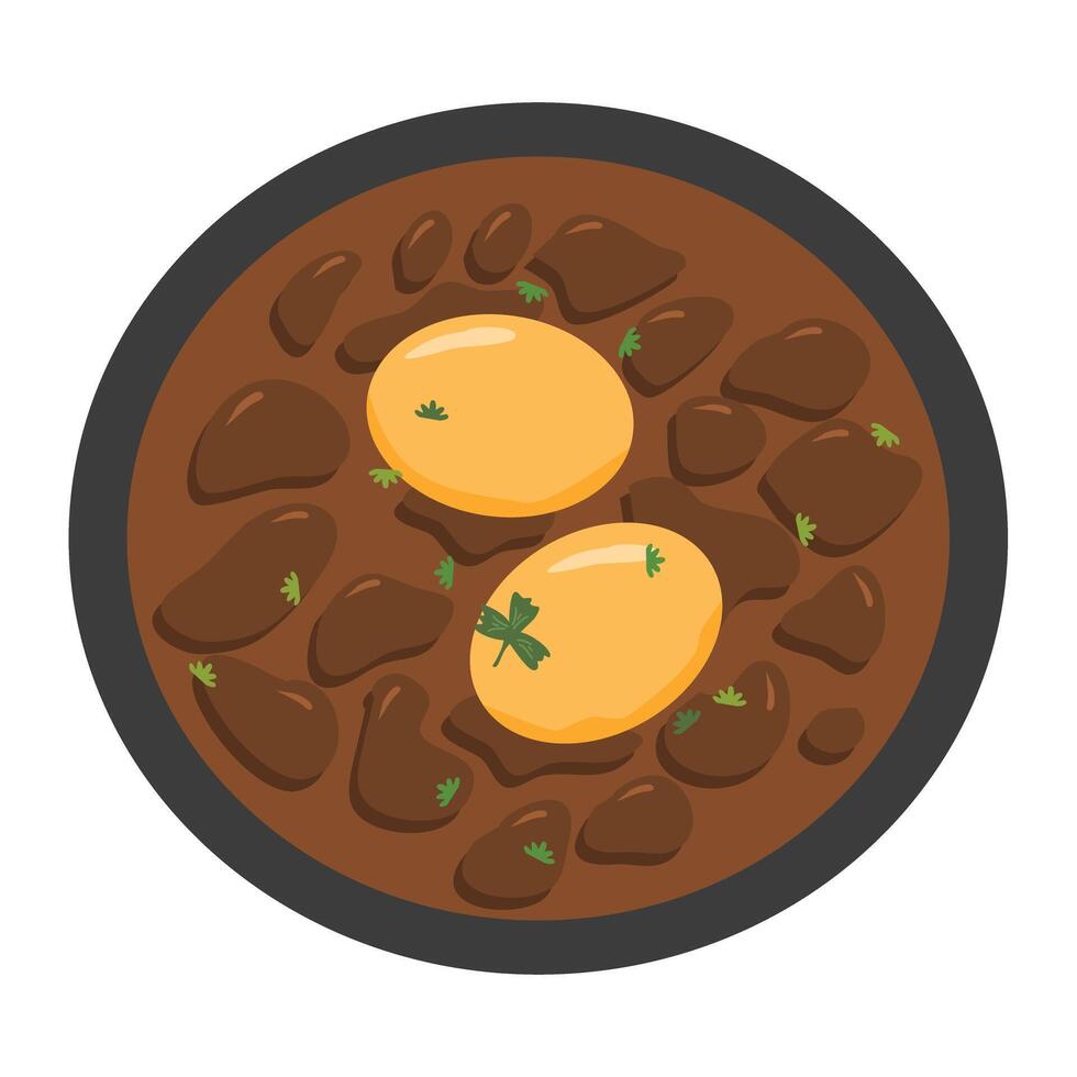 Bay Leaf and Oregano Egg Curry vector