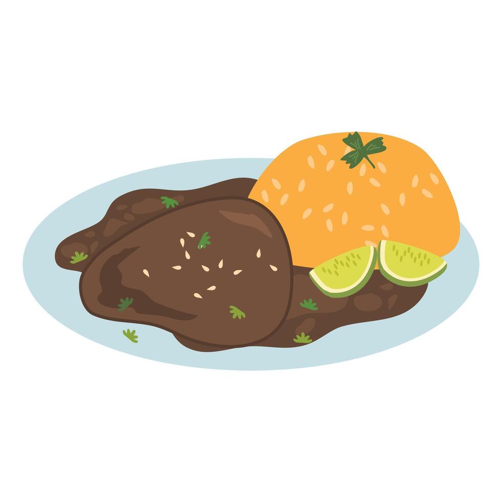 Chicken with Puebla Style Mole Sauce vector
