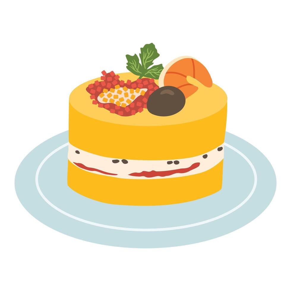 Causa Limena, a Typical Dish in Peruvian Cuisine vector