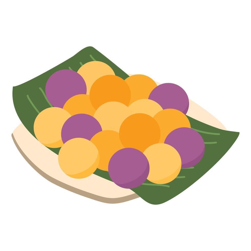 Fried Thai Sweet Potato Balls snack vector