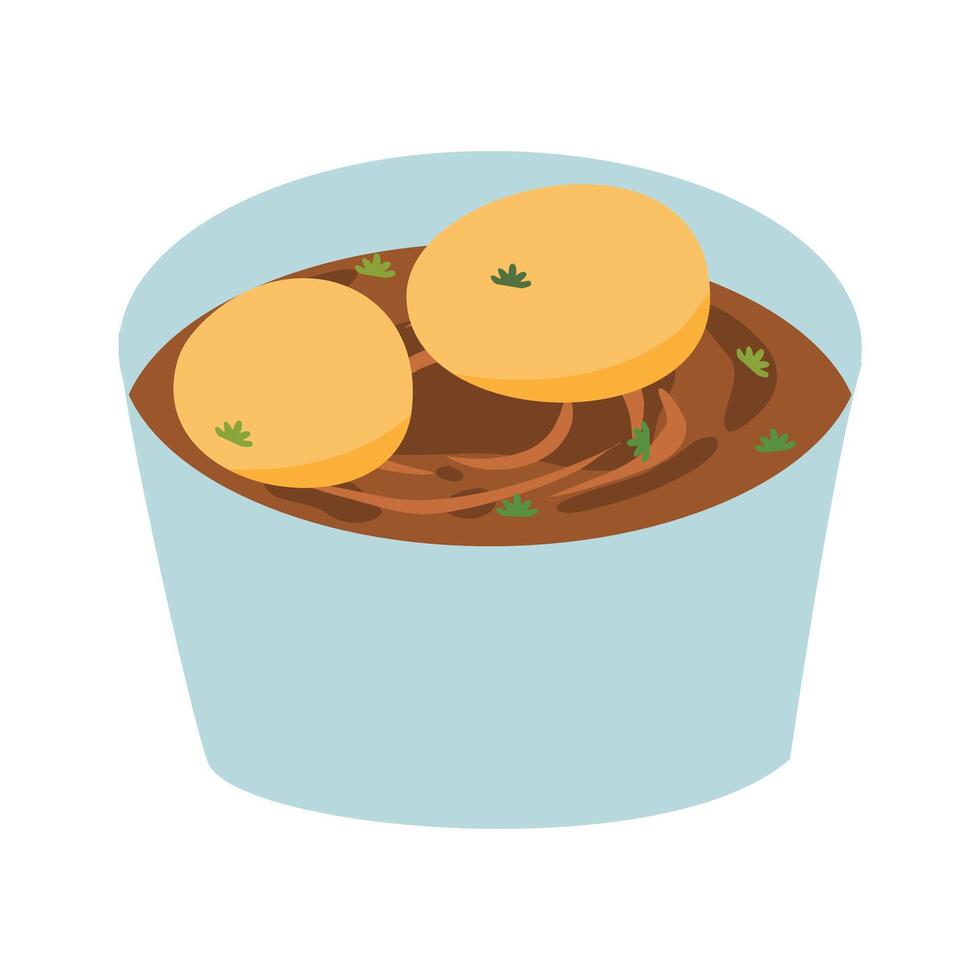 egg masala gravy or egg masala curry vector