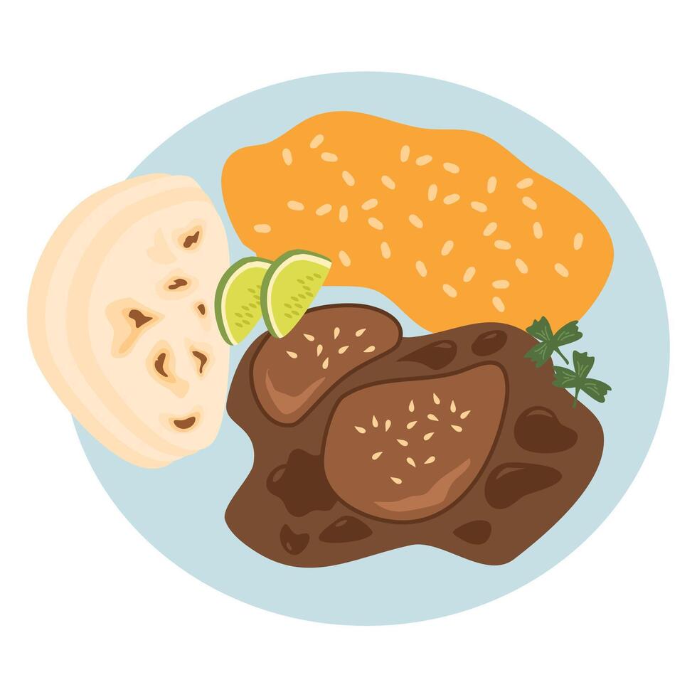 Chicken Breast with Mole Ilustration vector