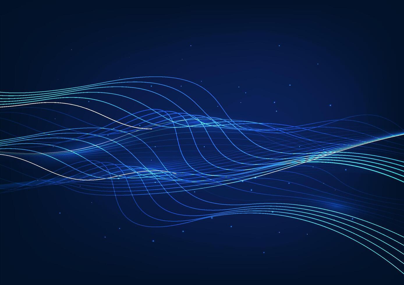 Abstract background technology. Layered flowing particle waves. Represents the overlapping of data being processed by cyber technology. Illustration, . vector