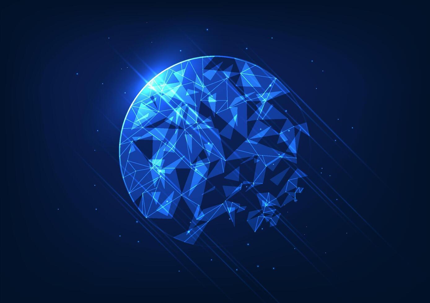 Abstract background technology. Geometric shapes. Circles inside are overlapping triangles connected. Illustration, , poster, wallpaper. vector