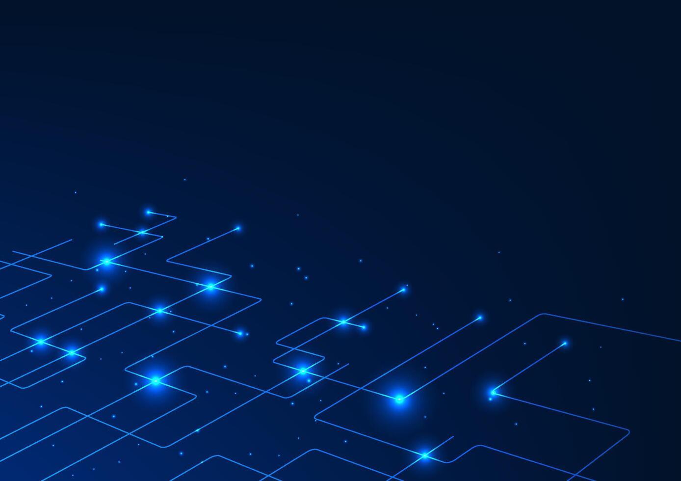 Abstract Background Technology. Interconnected Circuits. Data technology is transmitted to the network server that stores and processes system files. illustration, poster, illustration. vector