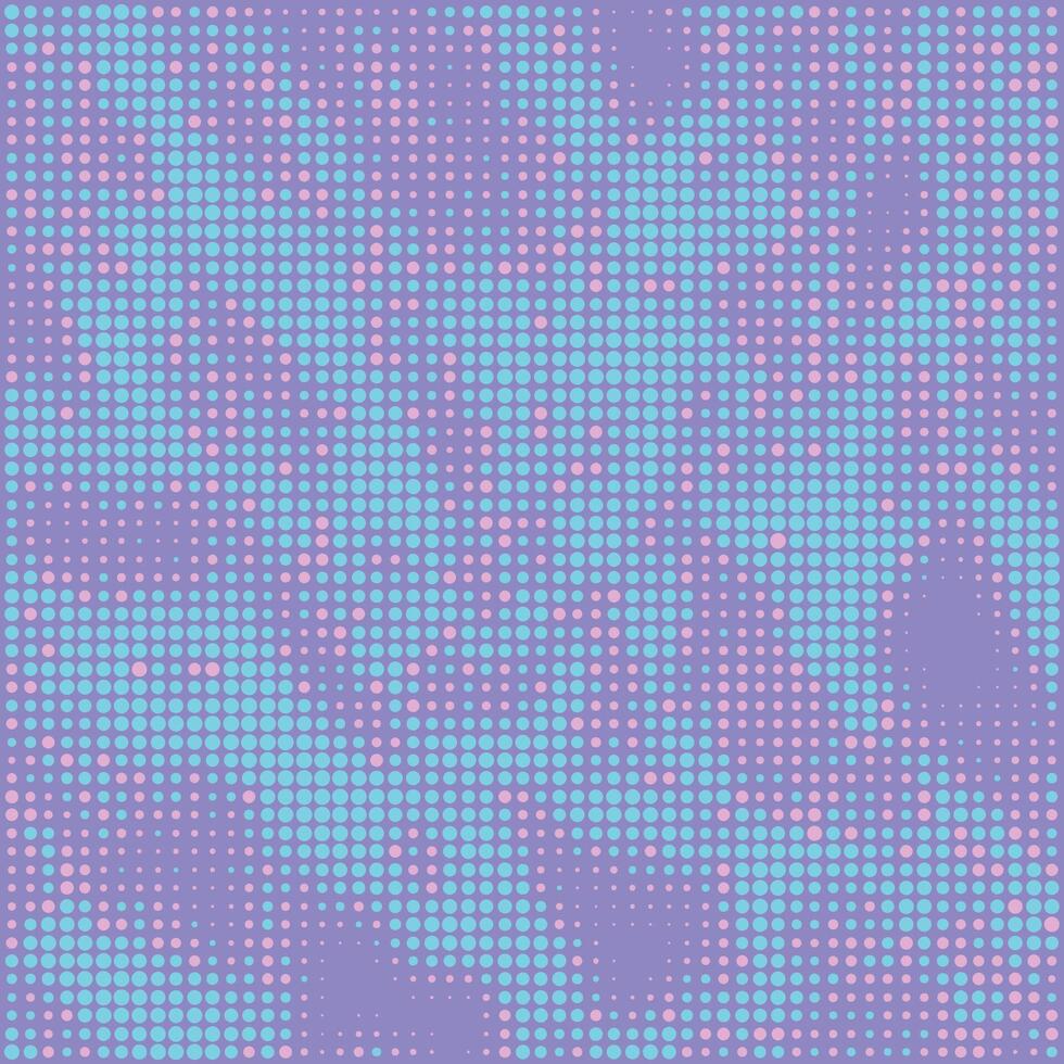 Halftone pattern for cover, poster, and banner design. Neon blue and purple dots background. Digital LED screen vector