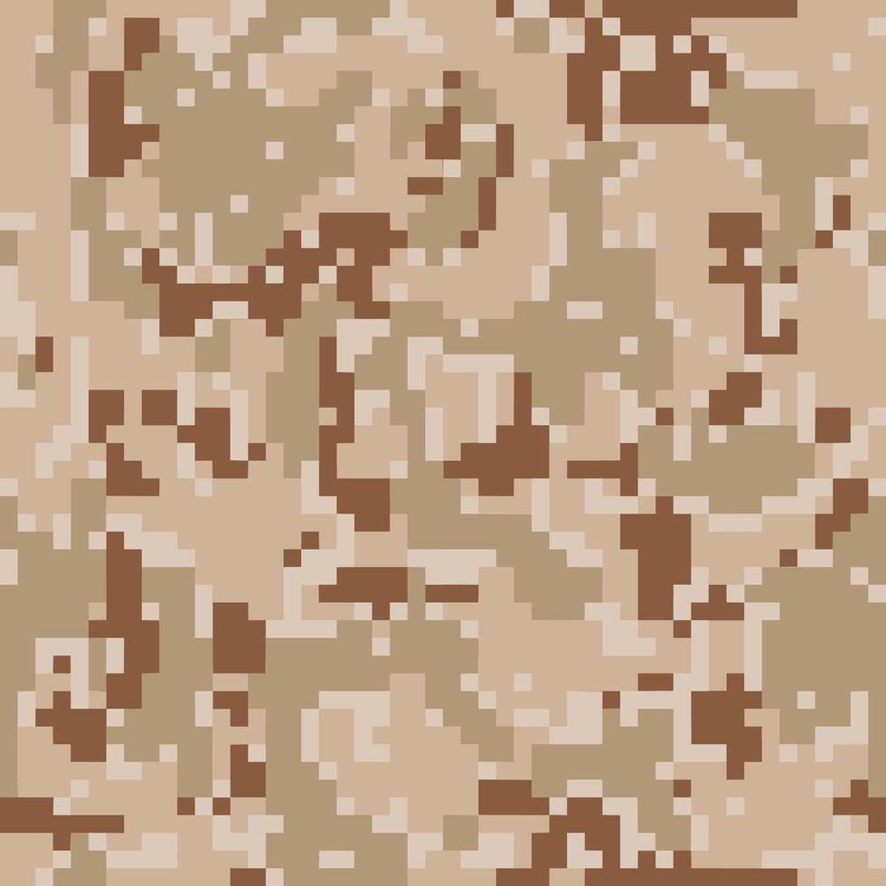 Digital pixel camouflage seamless pattern for your design. desert color camouflage, fabric vector