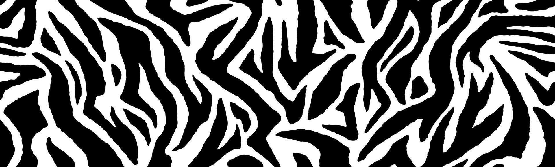 Zebra print. Stripes, animal skin, tiger stripes, abstract pattern, line background. Black and white monochrome seamless texture. vector