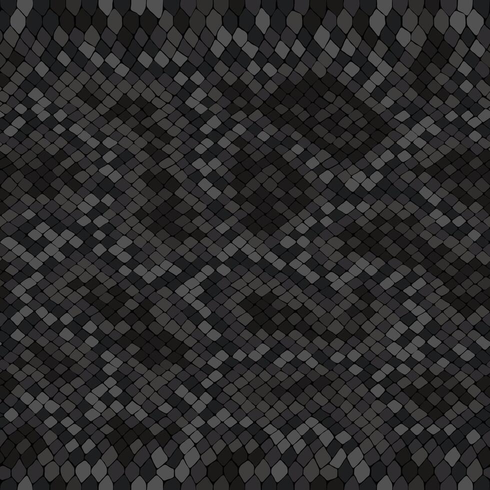 Snake skin pattern. Black viper, drawing on the skin. Reptile surface monochrome leather texture. Animal background for printing vector