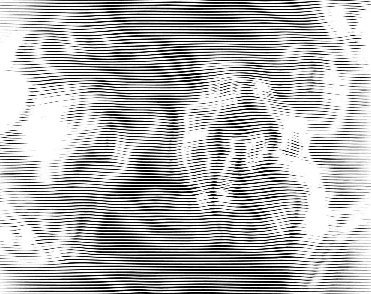 Abstract linear background with smoothly wavy zigzag stripes. Modern fluid texture with optical illusion of moire effect. Backdrop saver for cover design. Digital screen overly effect vector