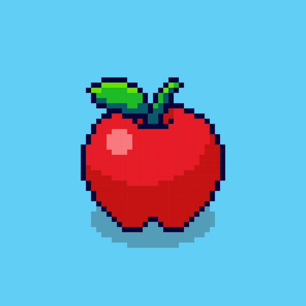 Pixel art Apple fruit game asset design vector