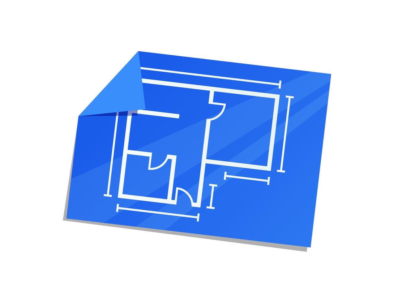 Blueprint isolated on white background. vector
