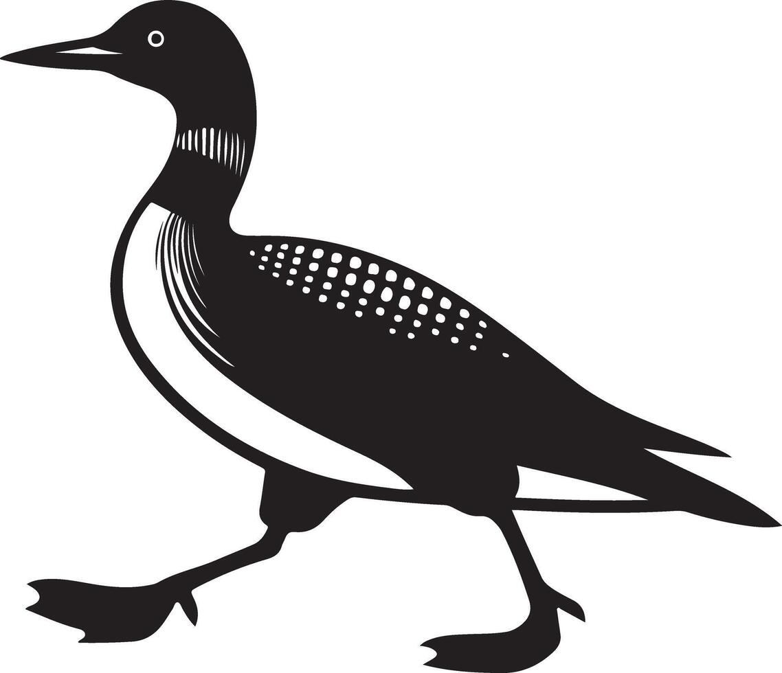 loon silhouette illustration isolated on a white background. vector
