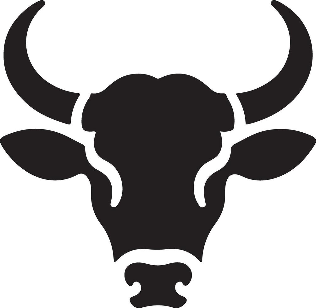 Dairy Cow Head Silhouette Stock vector