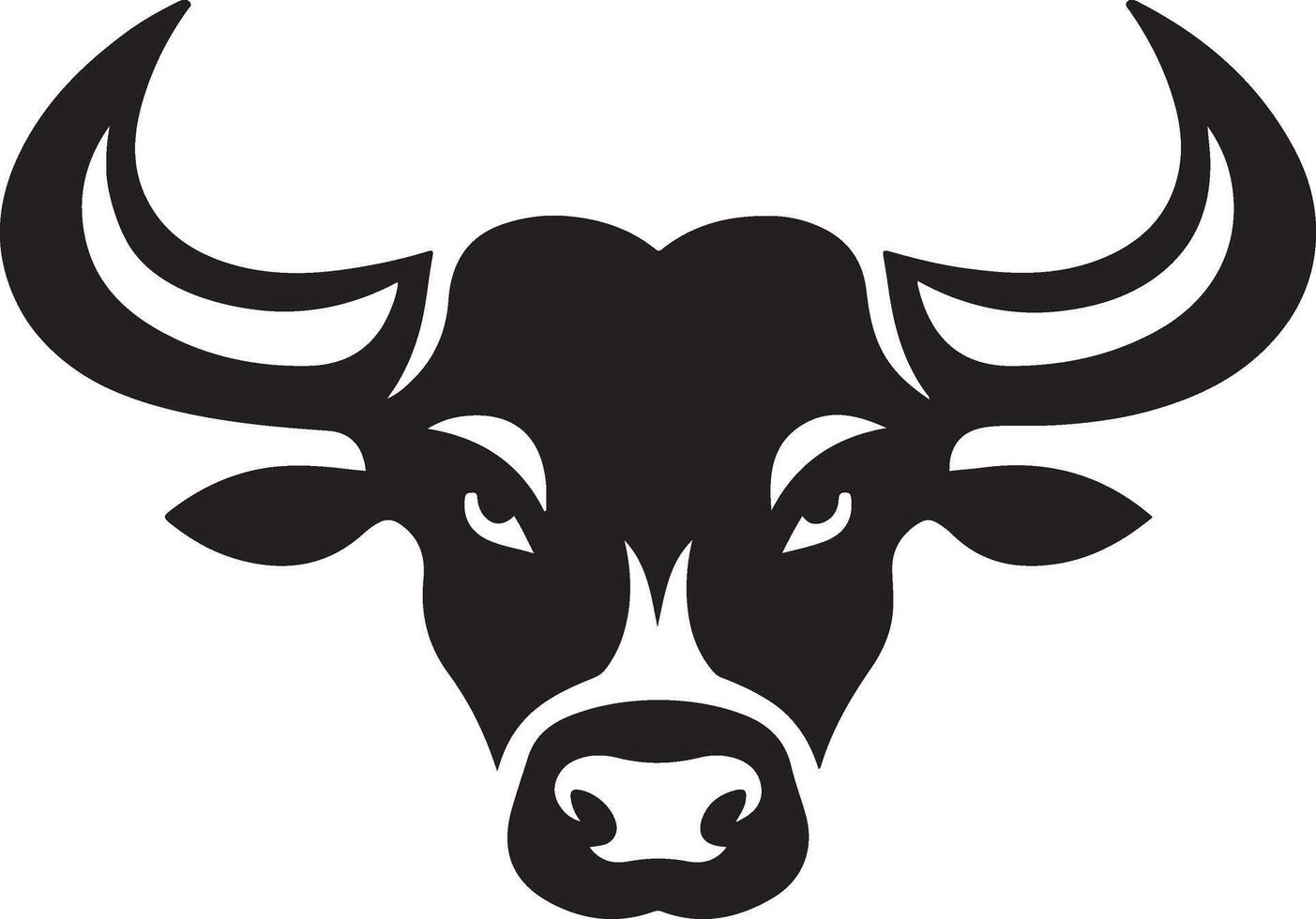 Cow Head Silhouette Art, Icons, and Graphics vector