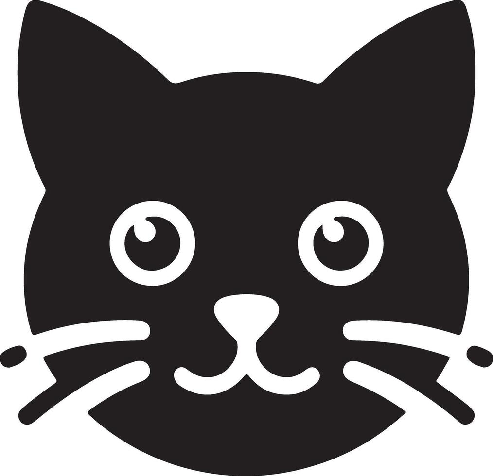 Black silhouette of cat head on a white background.Black silhouette of cat head on a white background. vector