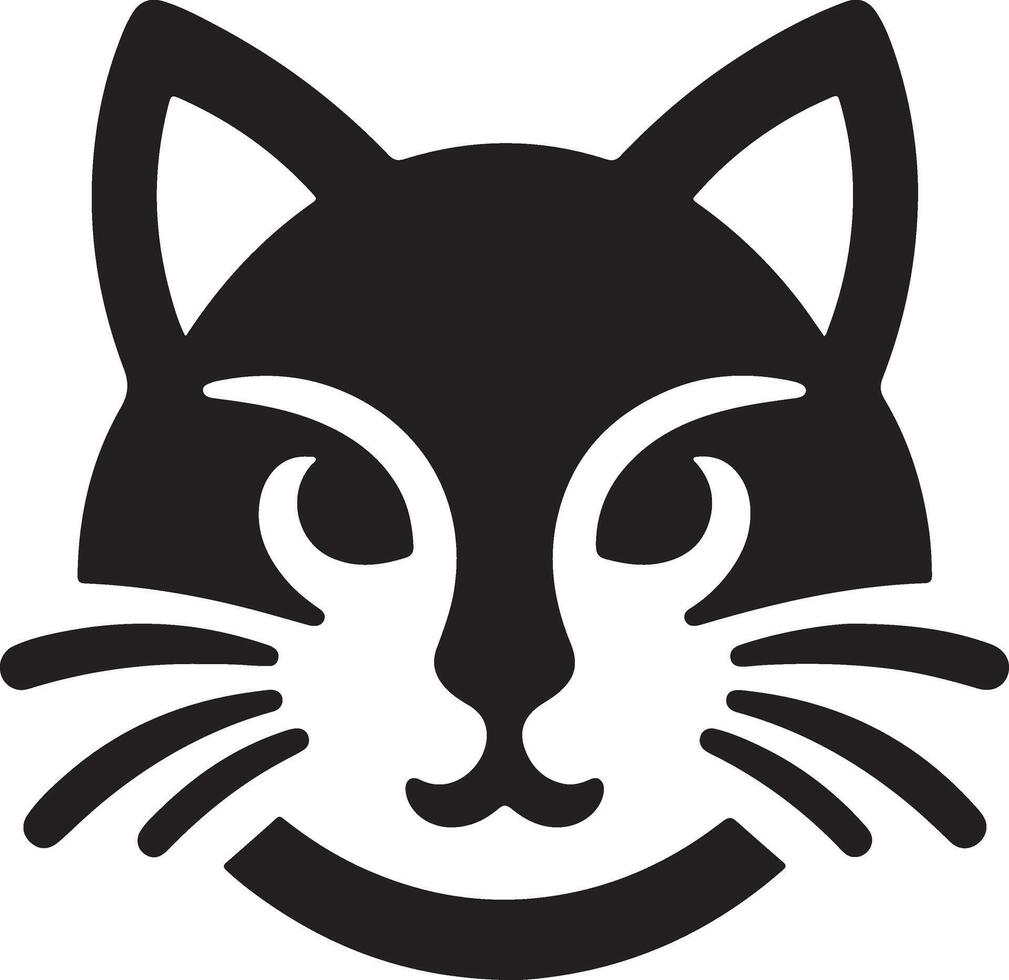 Silhouette cat feline head whiskers image vector