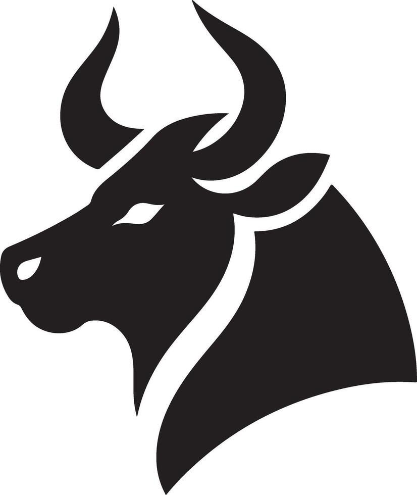 Cow Head Silhouette Stock Illustrations vector