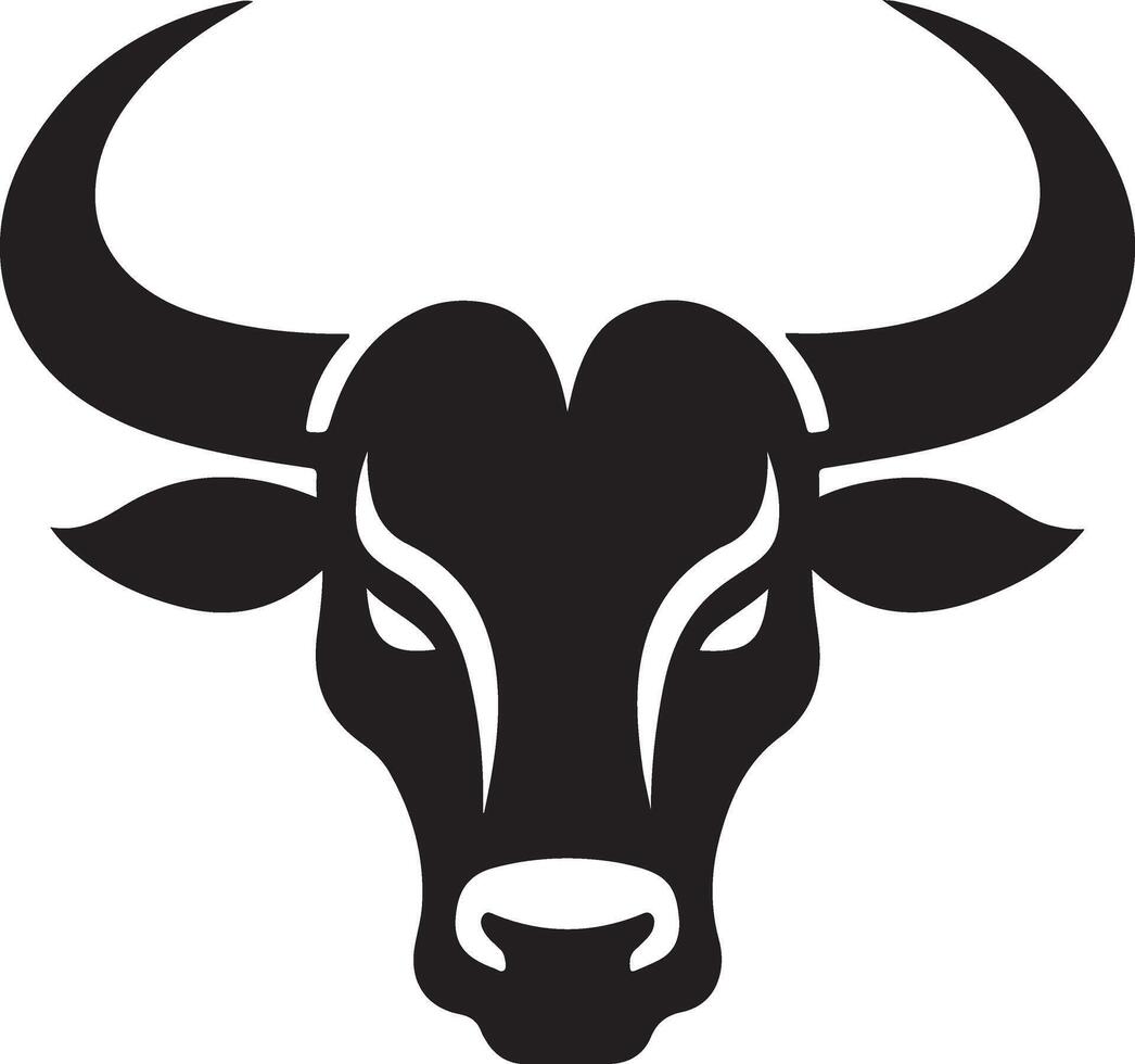 Cow Head Silhouette Art, Icons, and Graphics vector
