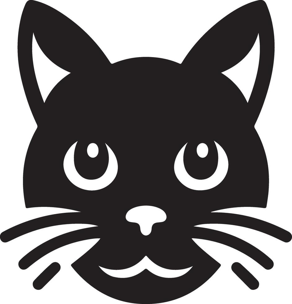 Cat Head Silhouette Stock Illustrations vector
