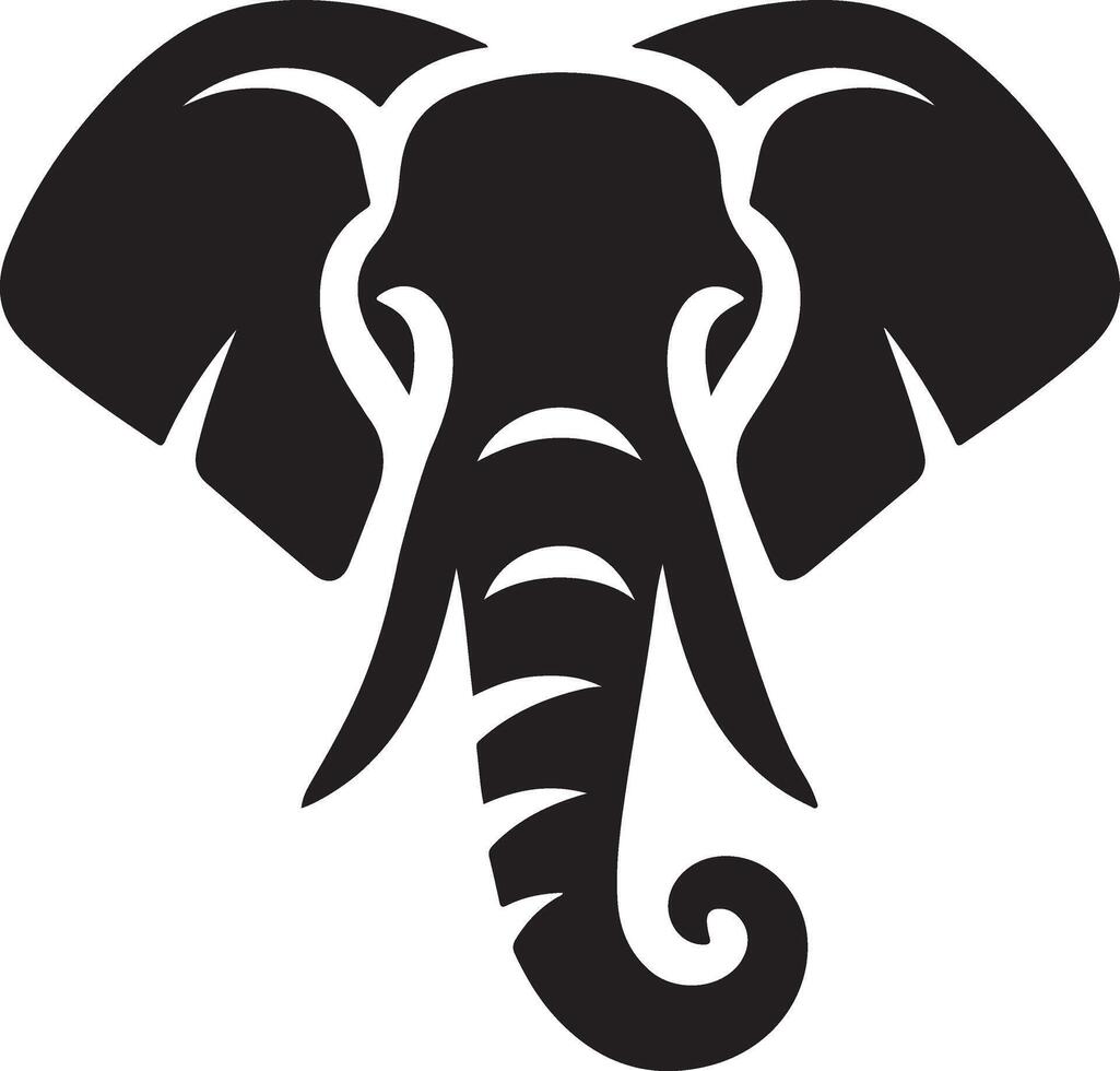 Elephant Head Silhouette Stock Illustrations vector