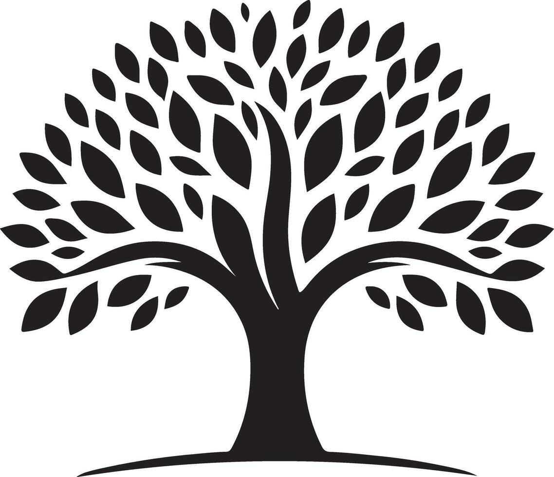 Banyan tree logo design template. tree silhouette isolated on white background. vector