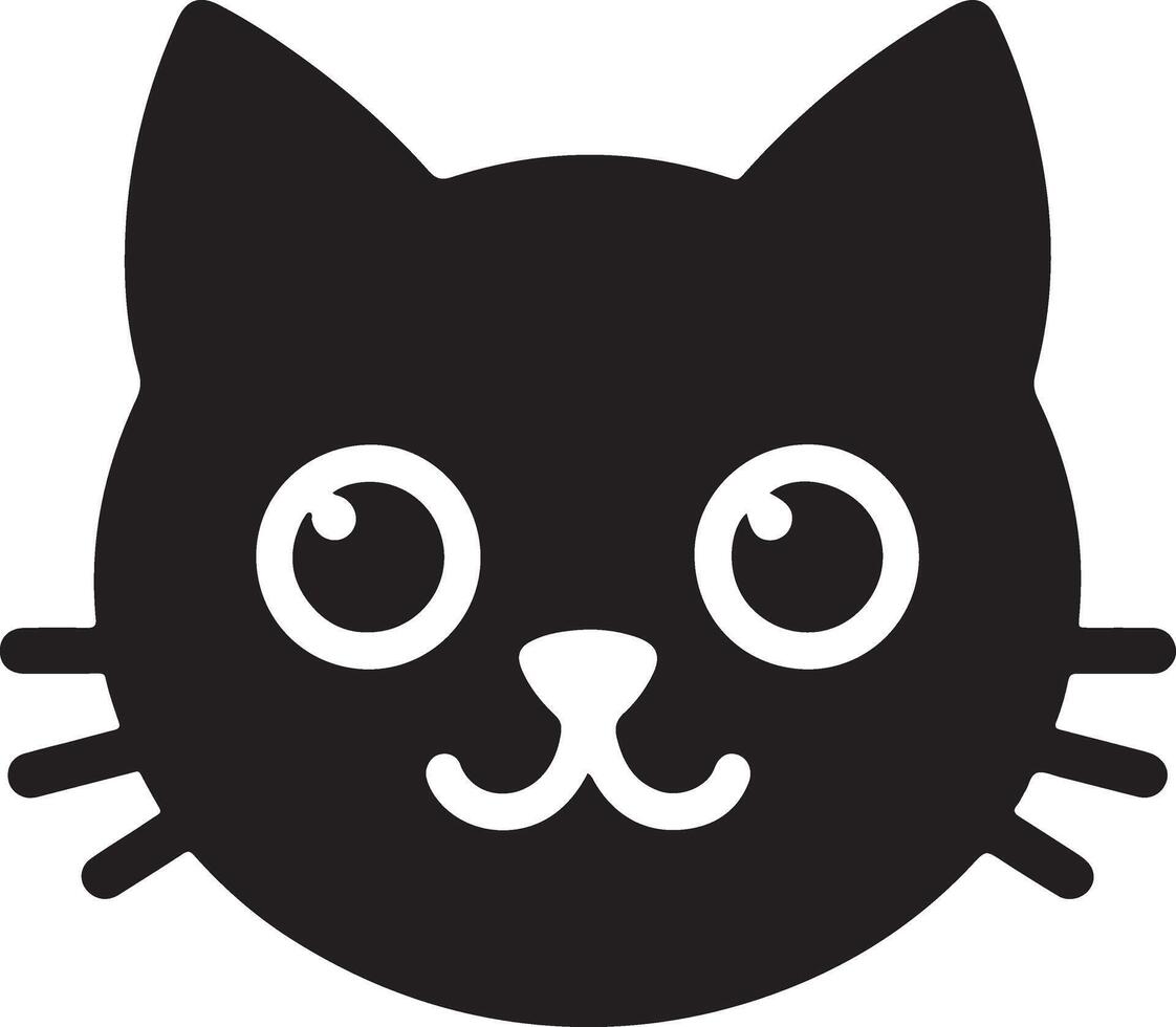 Cat Head Silhouette Art, Icons, and Graphics vector