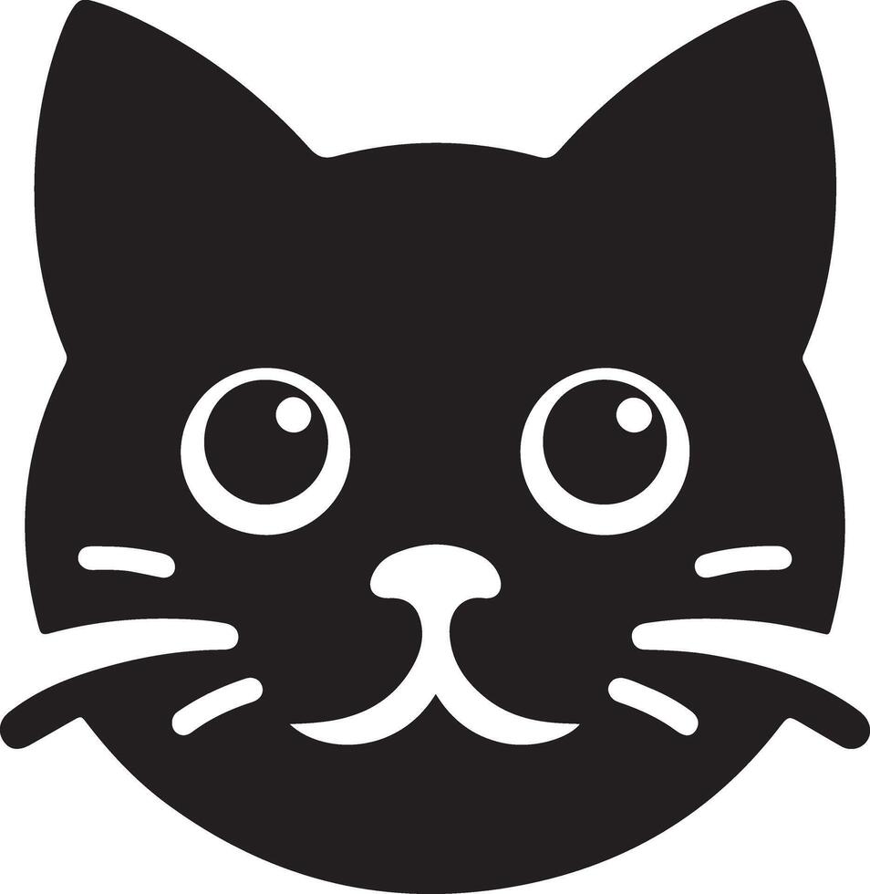 Cat icon isolated on white background head vector