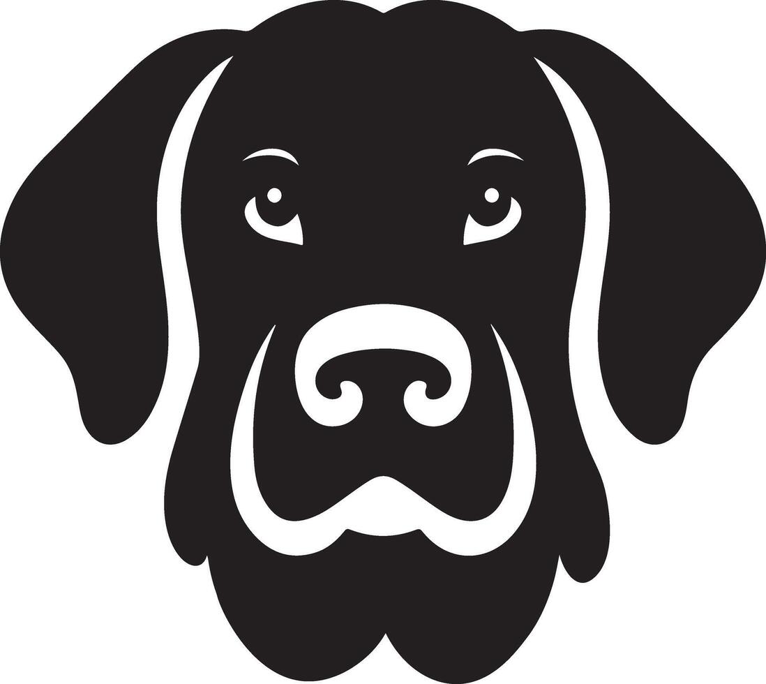 Black Dog Head Silhouette vector