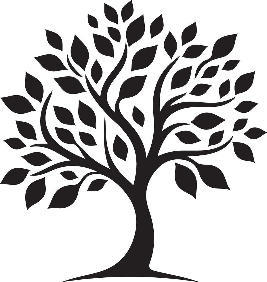 Banyan Tree With Vintage Style Design Illustration vector