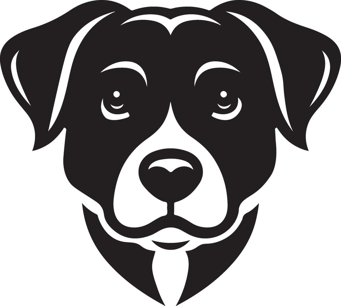 Black silhouette head of the dog on background vector