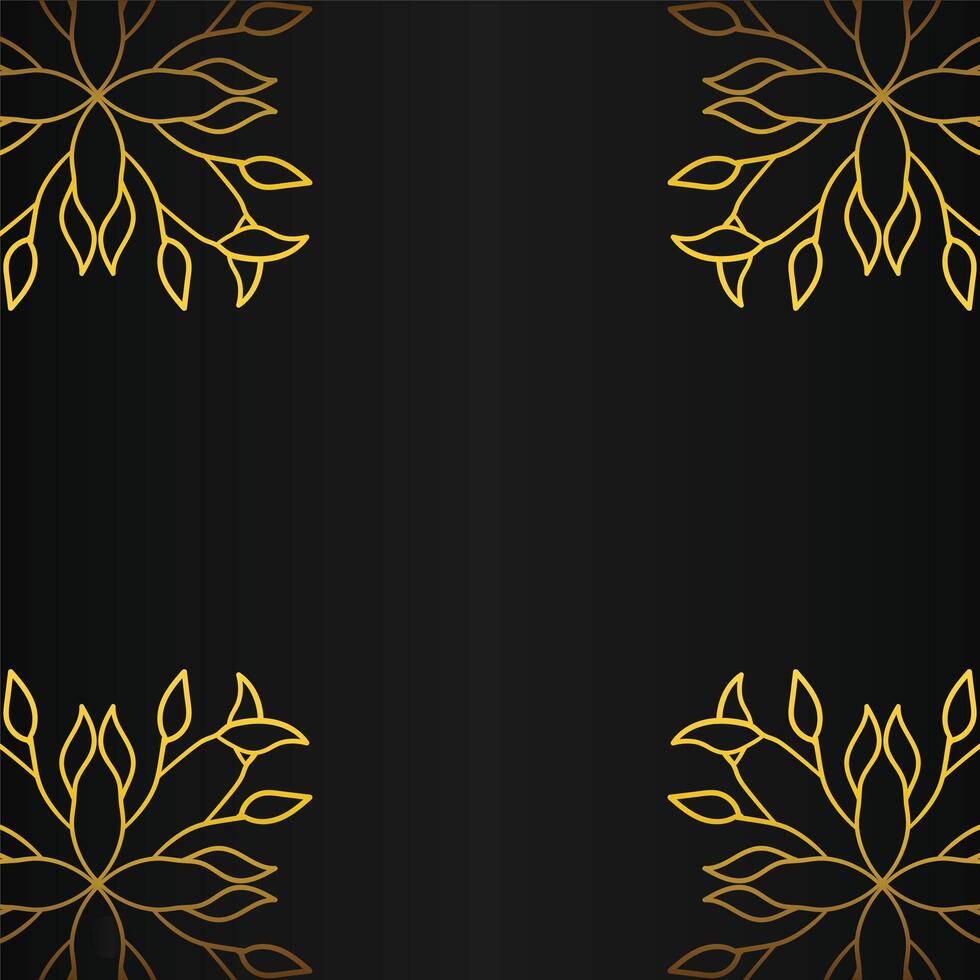 luxury golden wreaths design on black background vector