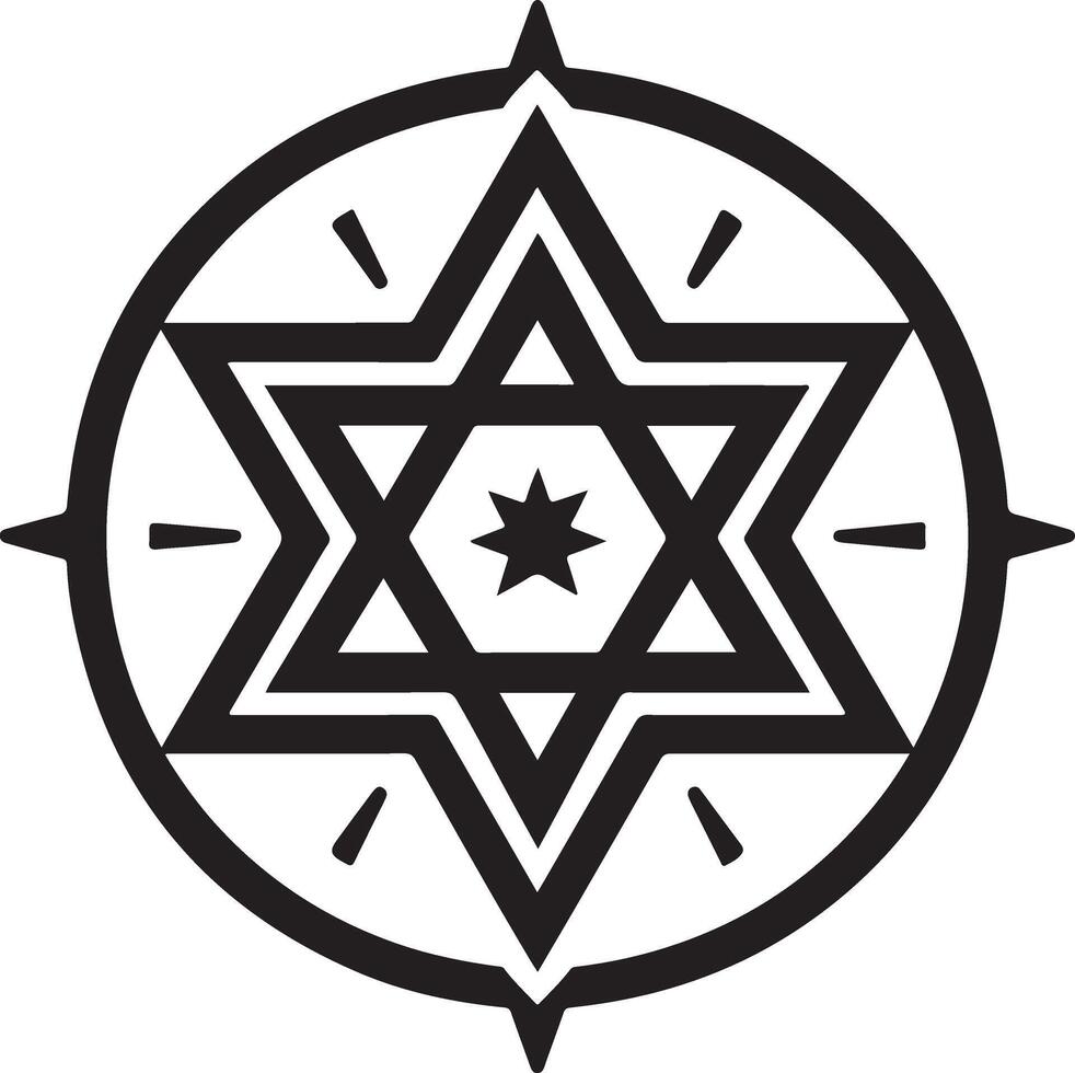 Star of David Jewish Religion Symbol Israel Sign vector