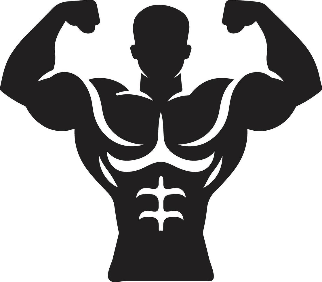 Bodybuilder Logo Fitness Sport Sport Gym Avec Gros Muscles vector