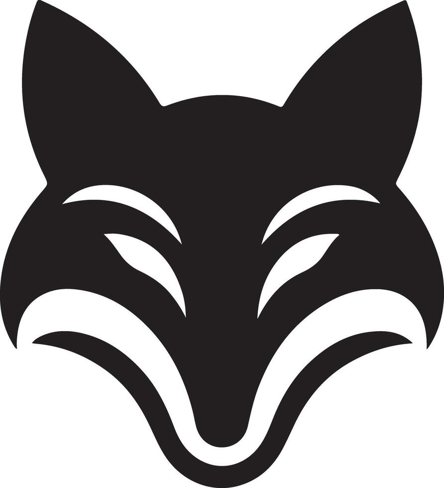 Fox head silhouette illustration set vector