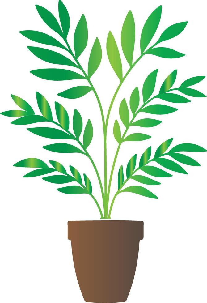 House Plant Isolated. Flat House Plant Pot vector
