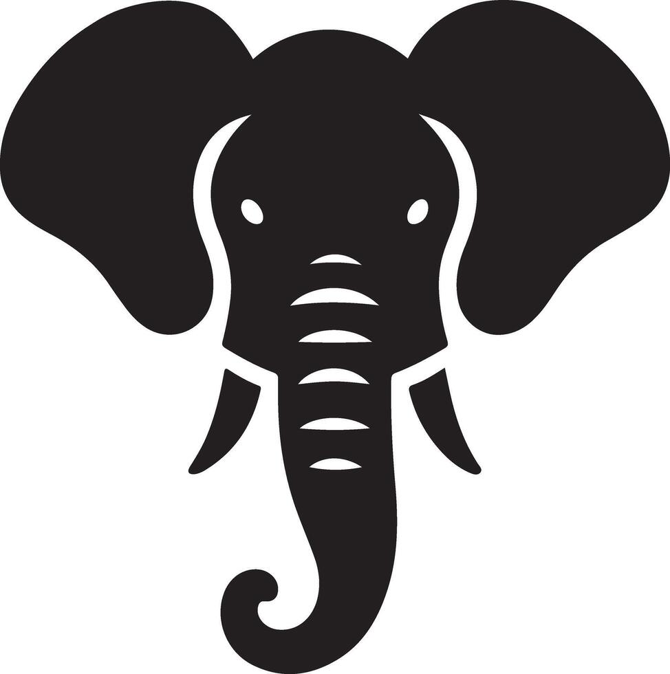 Hand drawn elephant head silhouette vector