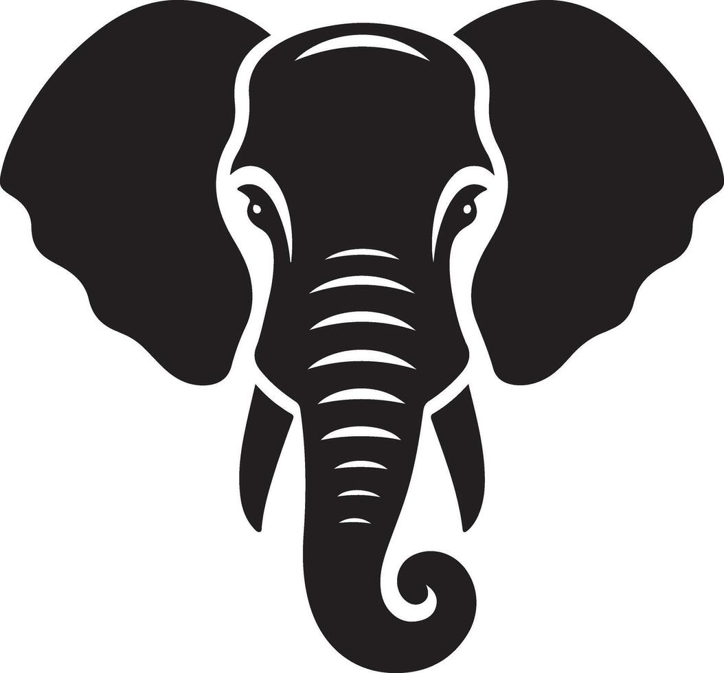 Elephant Head Silhouette Art vector