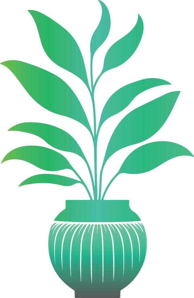 Indoor Plant With Pot Illustration vector