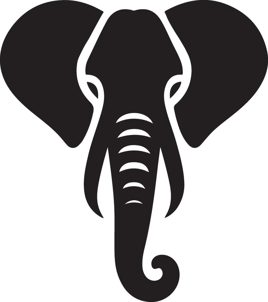 Elephant Head Silhouette Art, Icons, and Graphics vector