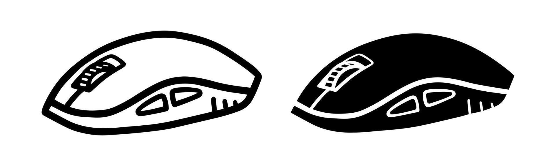 Gaming mouse cartoon doodle, . vector