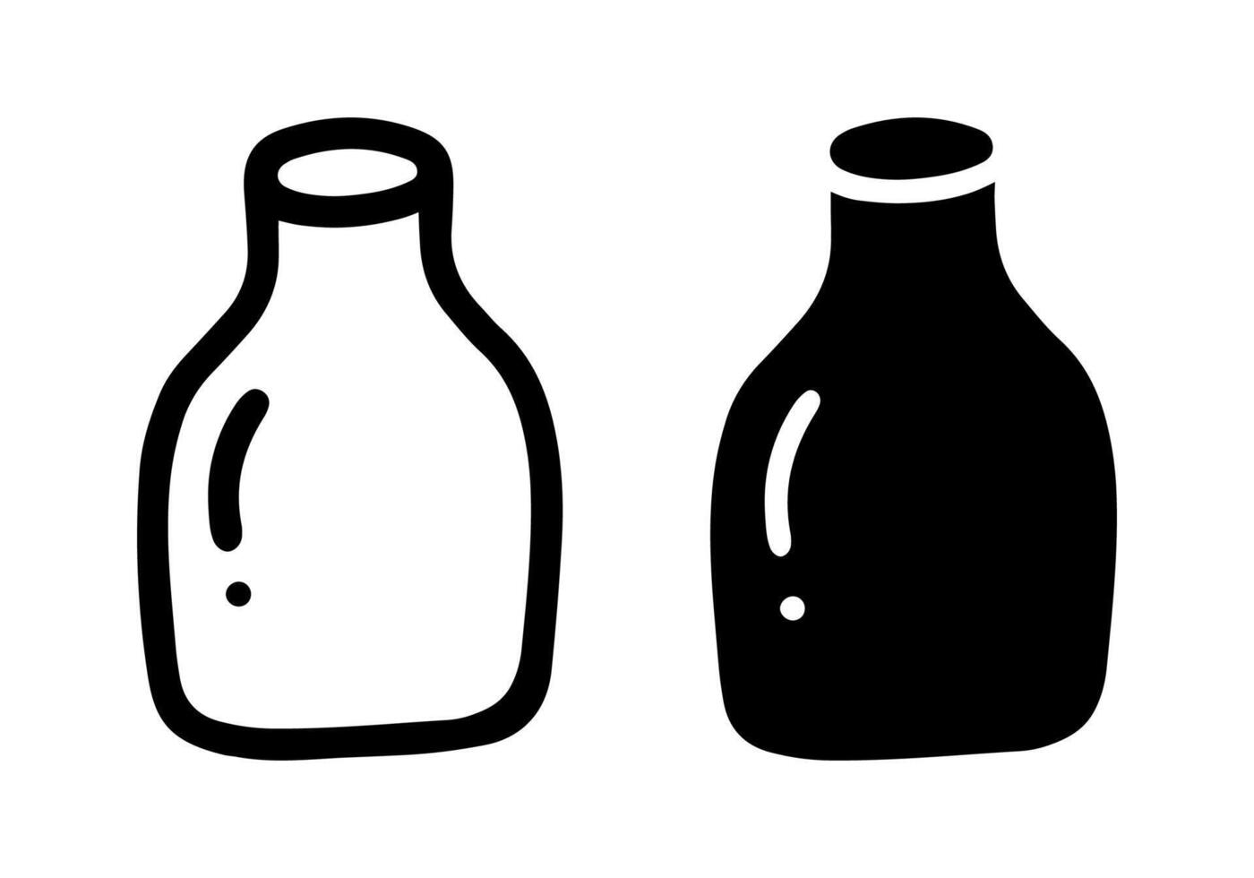 Glass bottle cartoon doodle, . vector