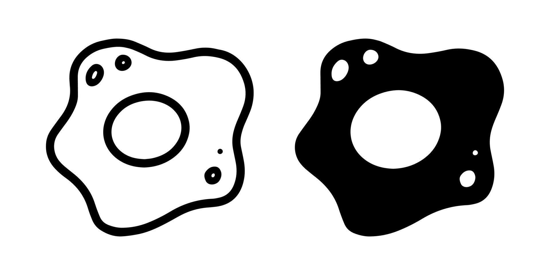 Fried eggs cartoon doodle, . vector