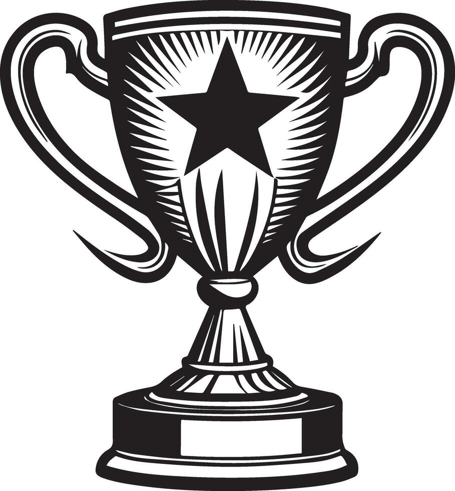 trophy silhouette with a star on top vector