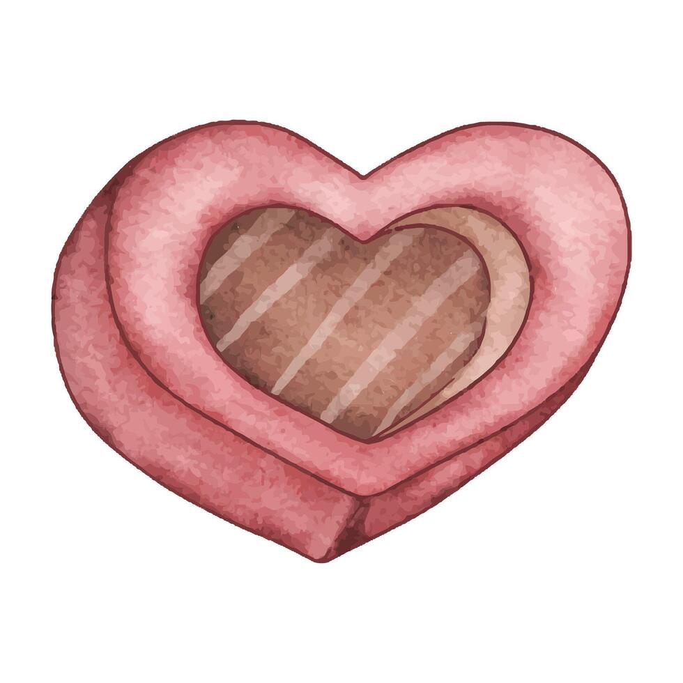 chocolate valentines day watercolor illustration vector